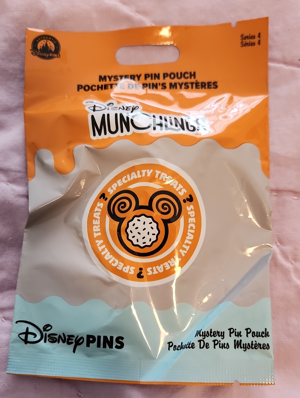 Disney Munchlings Mystery Pin Pouch — Orange, Cream & Light Blue Accents